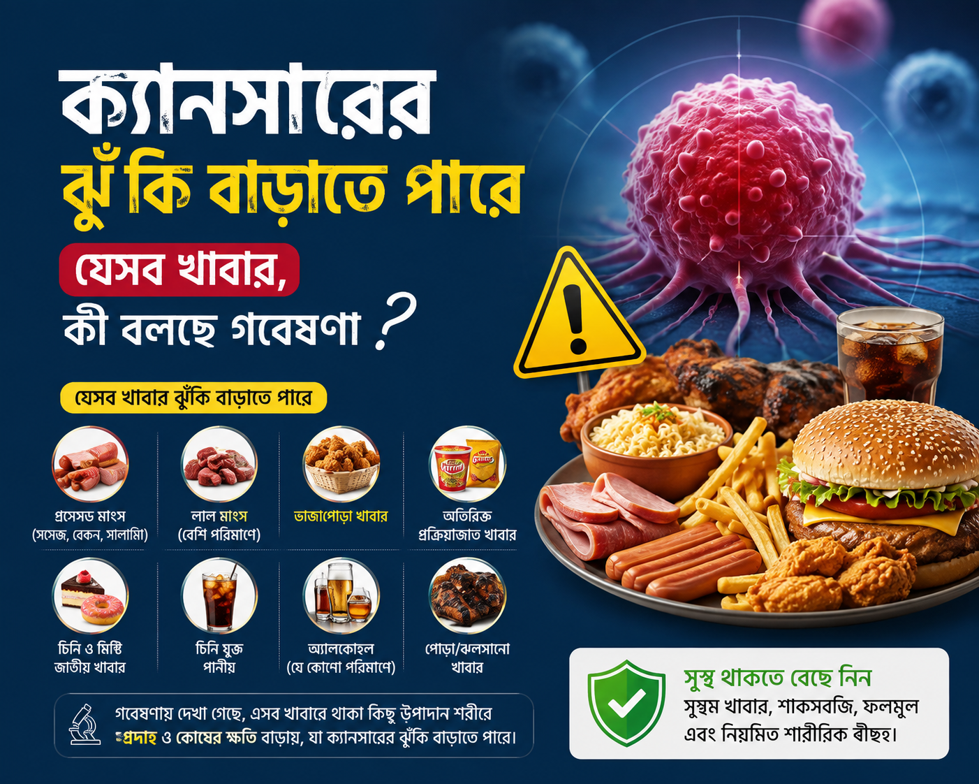 ক্যানসারের ঝুঁকি বাড়াতে পারে যেসব খাবার, কী বলছে গবেষণা