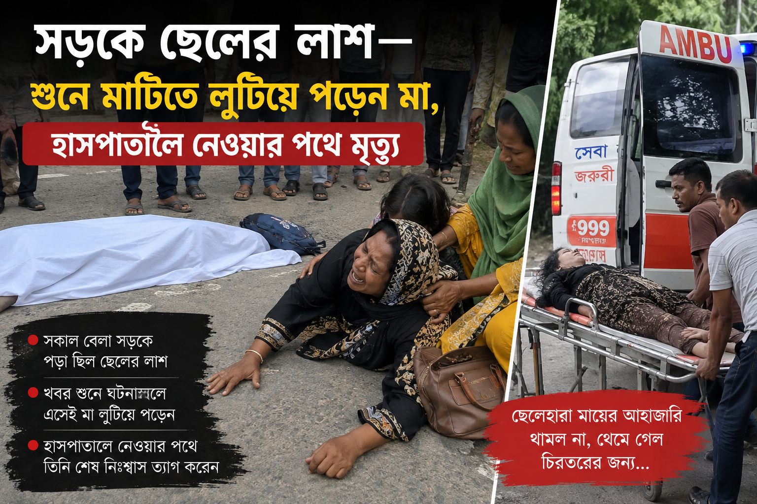 কাপাসিয়ায় অটোরিকশা চালকের মরদেহ, খবর শুনে মায়ের মৃত্যু