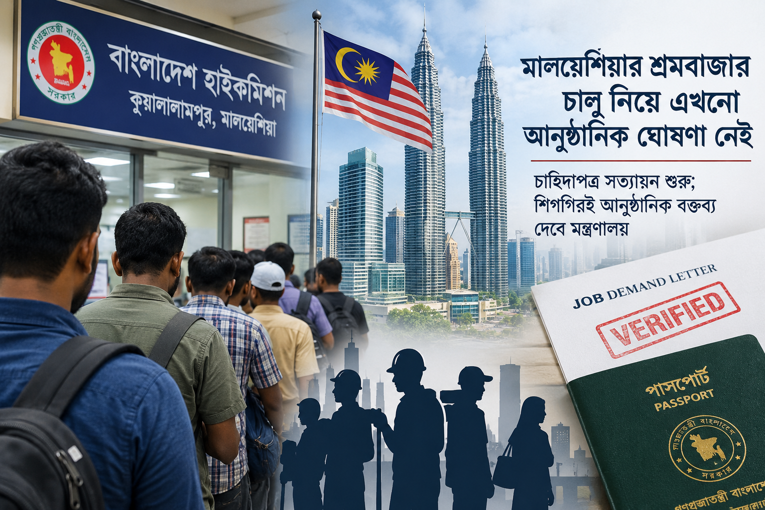 মালয়েশিয়ার শ্রমবাজার: ২৮ কর্মীর চাহিদাপত্র সত্যায়ন, আনুষ্ঠানিক ঘোষণার অপেক্ষা