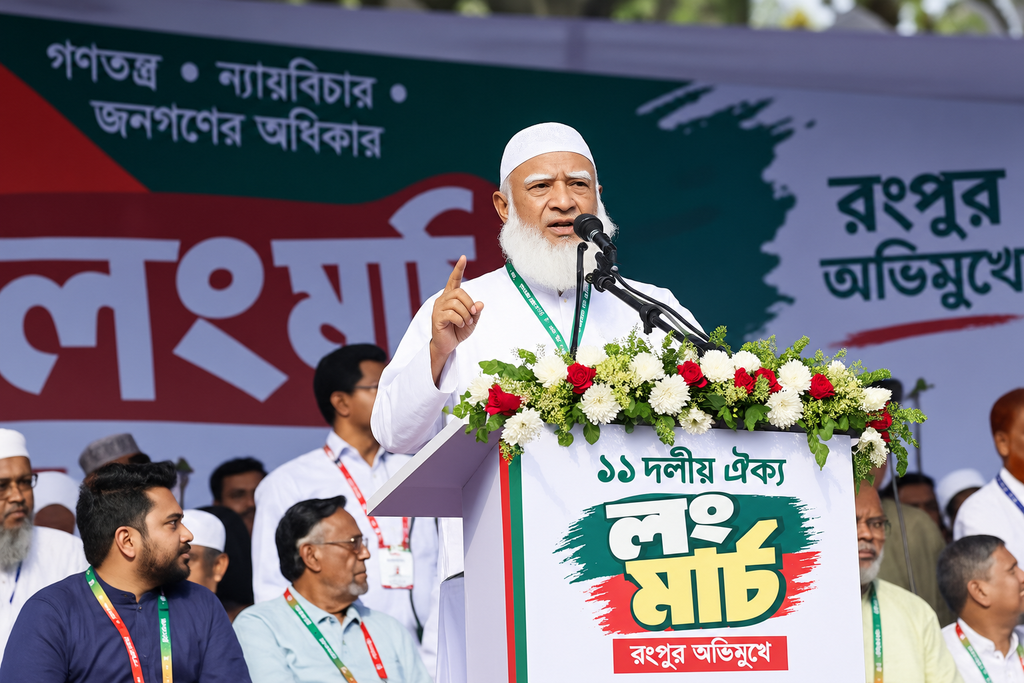 ১১-দলীয় ঐক্যের লংমার্চ: আট দফা এক দফায় রূপ নিতে পারে, হুঁশিয়ারি শফিকুর রহমানের